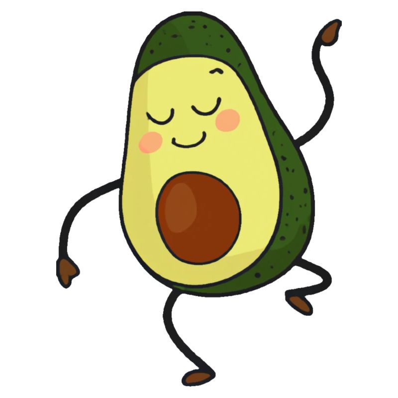 Happy avocado dances