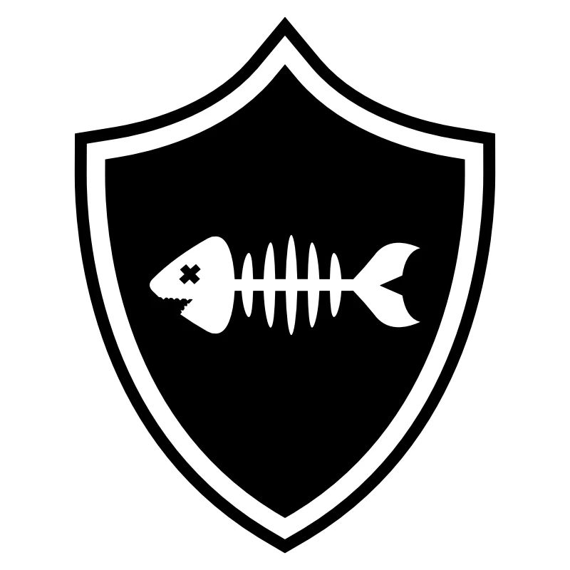Fisch Wappen Knochen Gräte