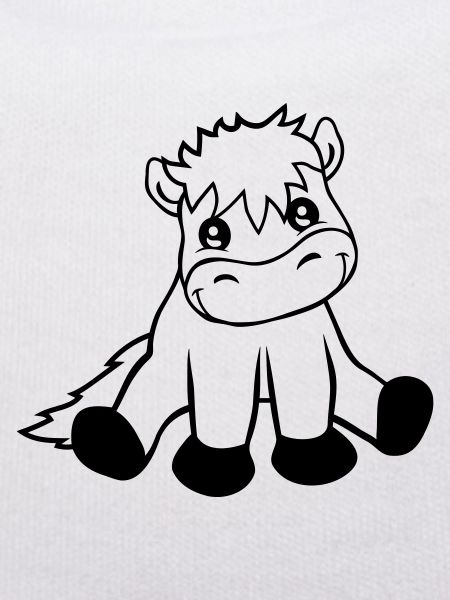 Friendly seated horse