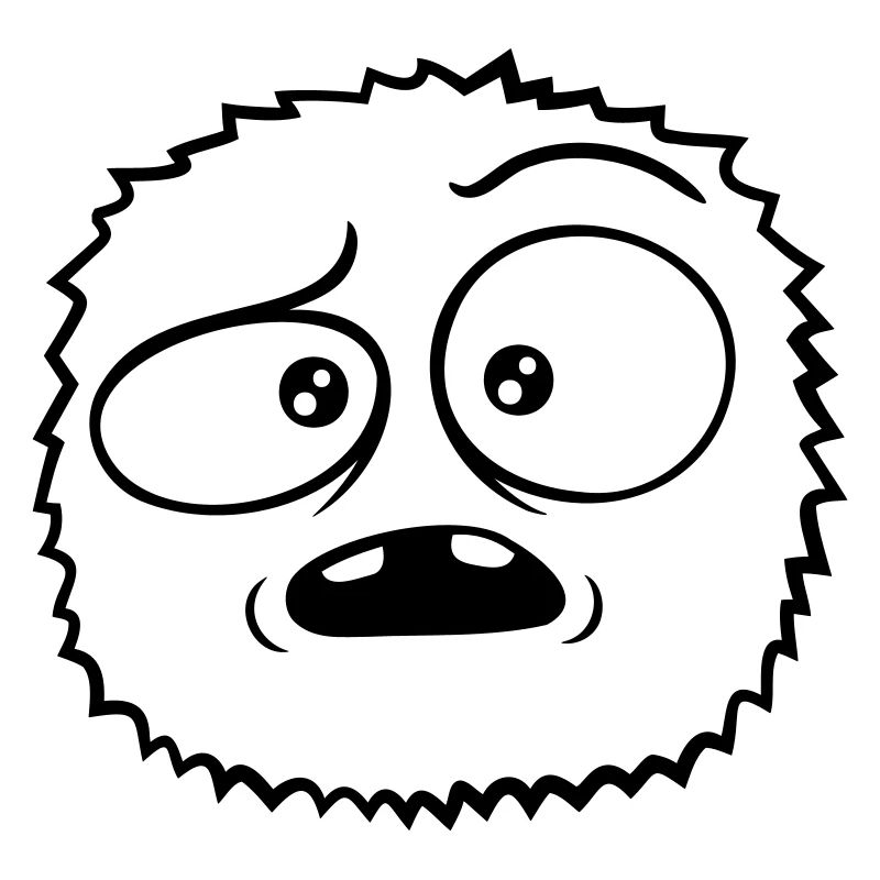 Skeptical face hairy monster