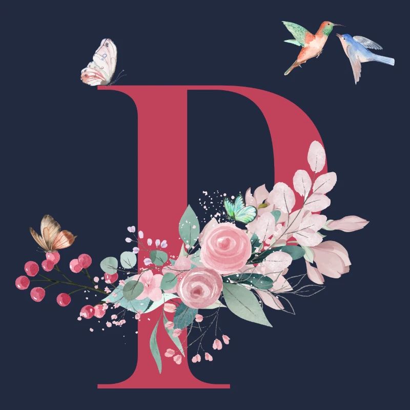 Buchstabe p floral - Geschenkidee