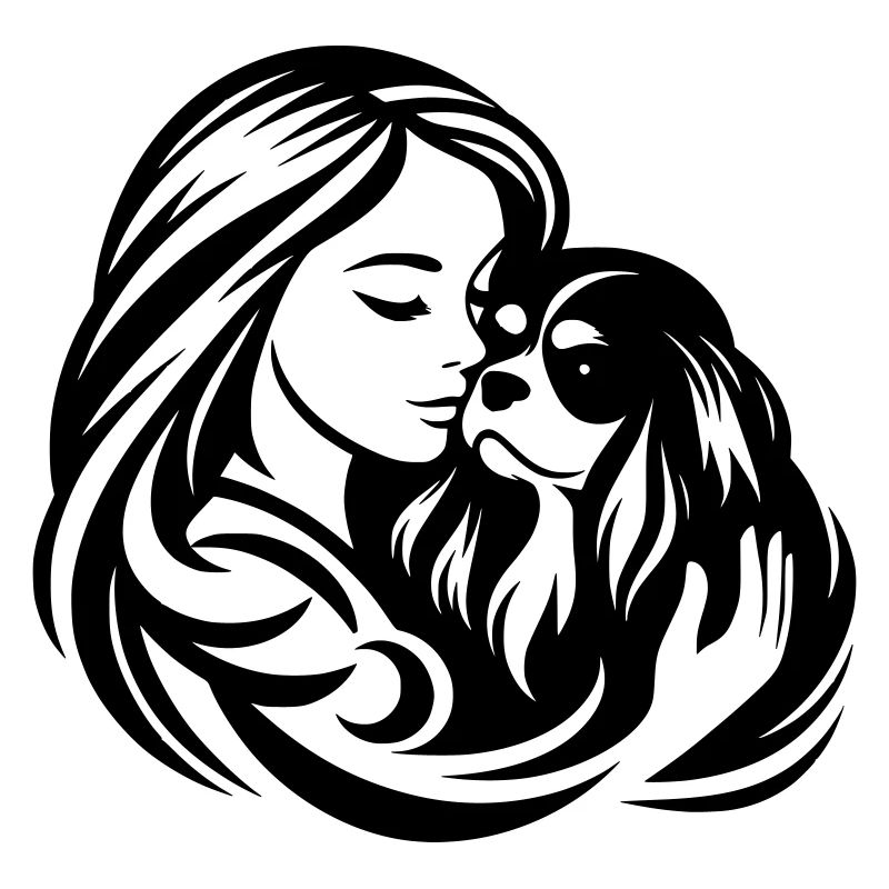 Cavalier King Charles Mom - conception vectorielle dogmom