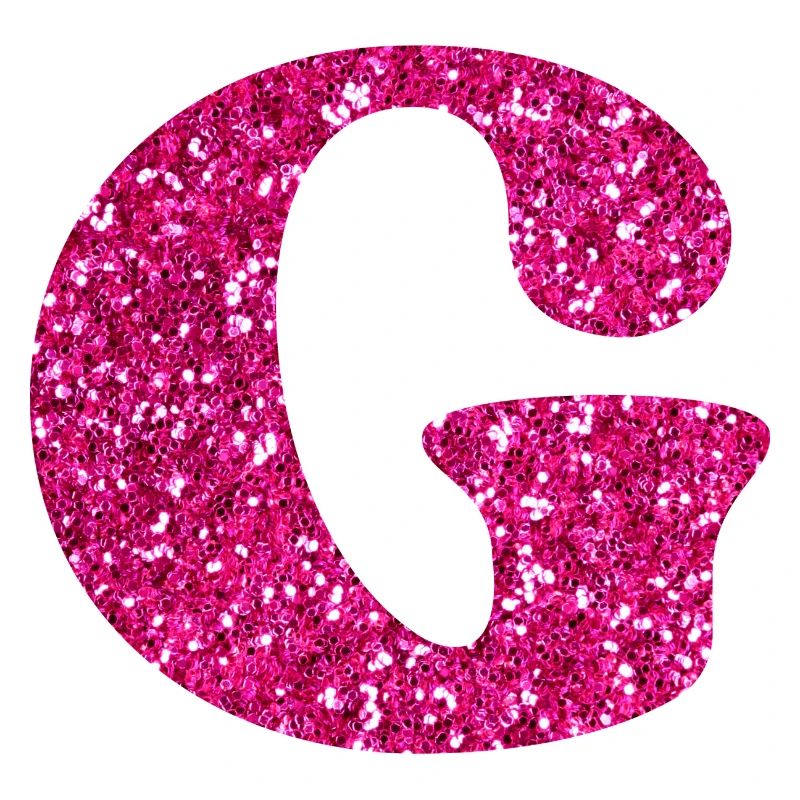 Buchstabe g rosa Glitzer