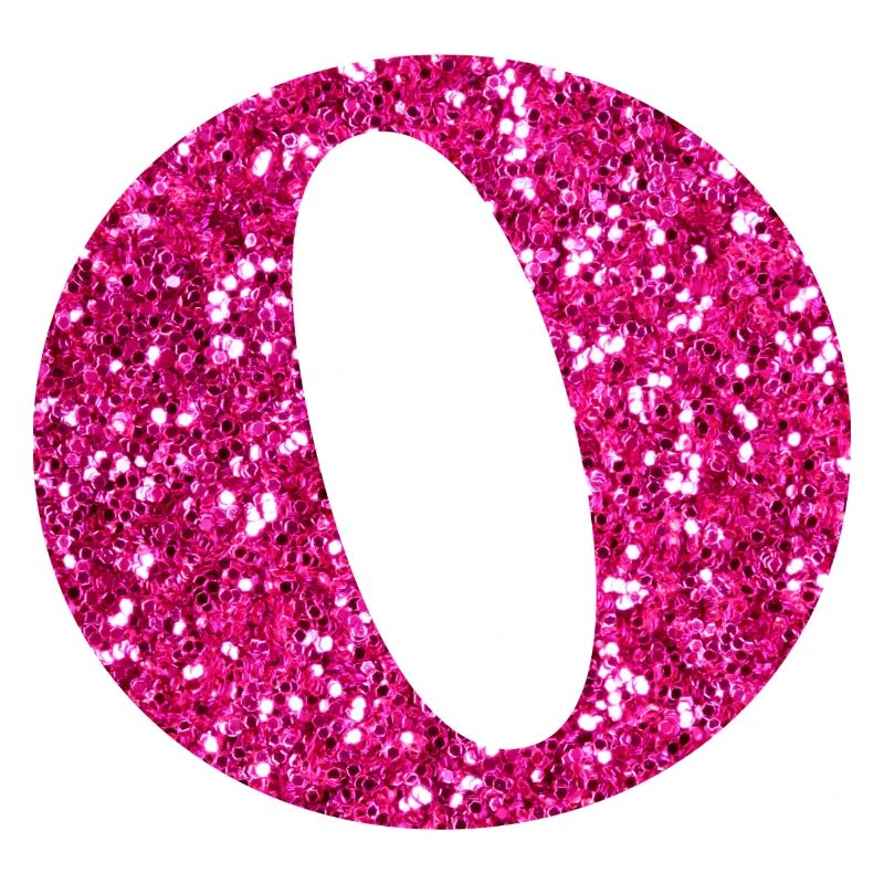 Buchstabe o rosa Glitzer