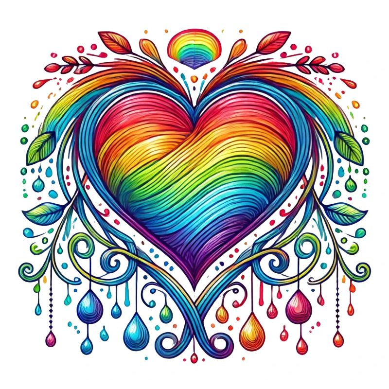 Regenbogen Herz