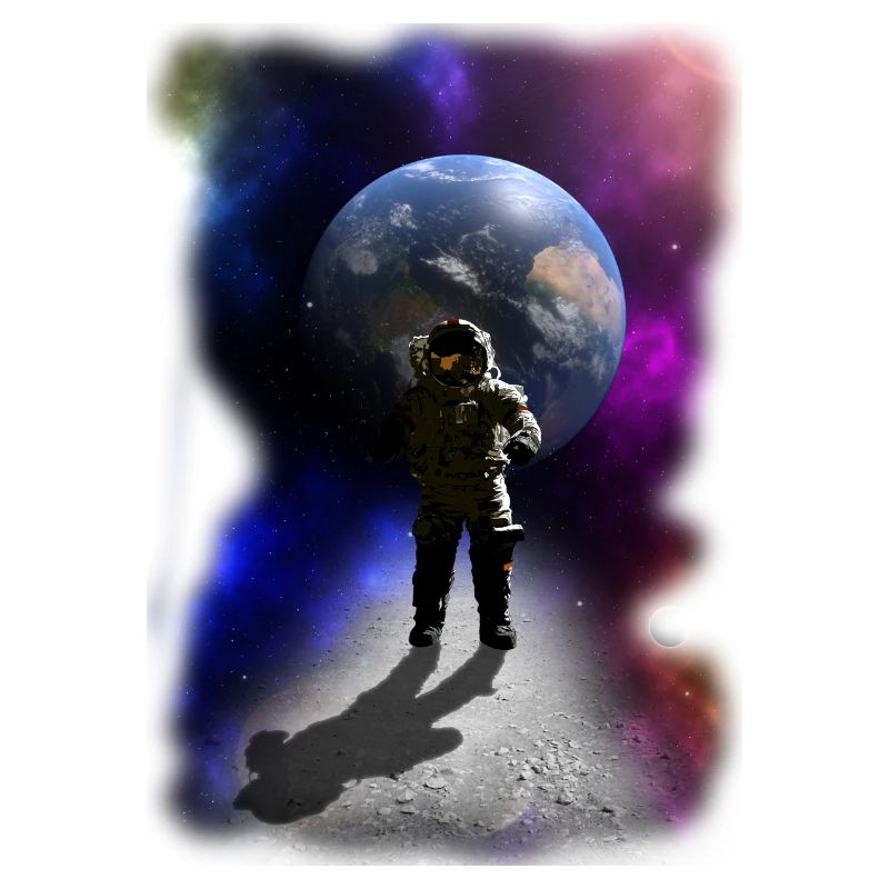 Astronaut on the moon psychedelic goa gift