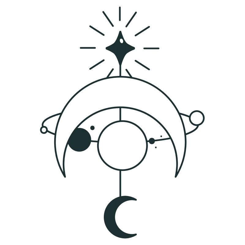 BOHO Star orbital with crescent moon