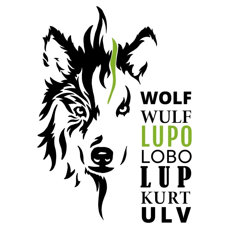 GOWILD Wolfmotiv - mit 7 Sprachen