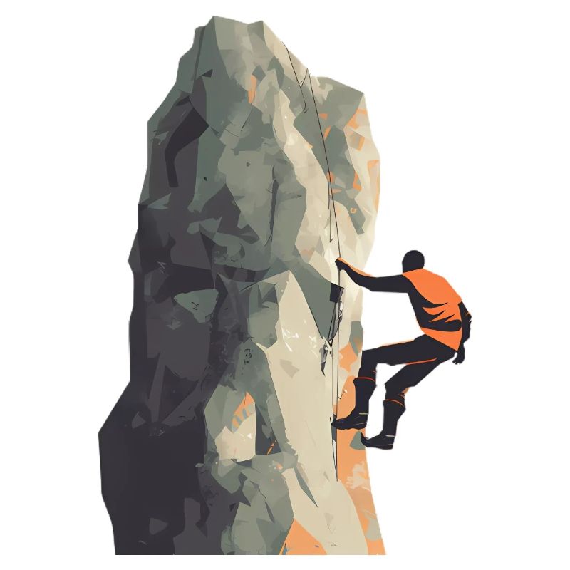 Climber on the rock face