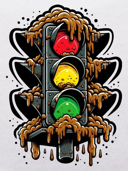 Classic German traffic light