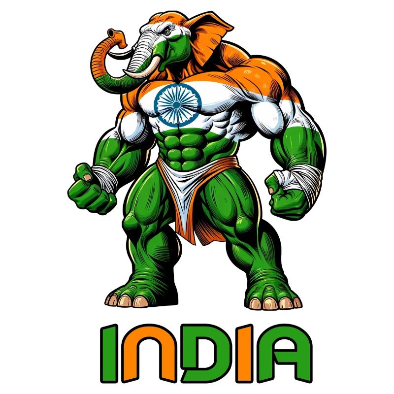 Motif du drapeau indien en forme d'éléphant