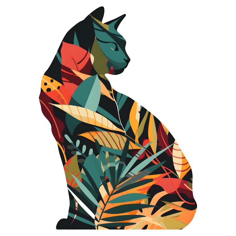 Silhouette de chat Look rétro