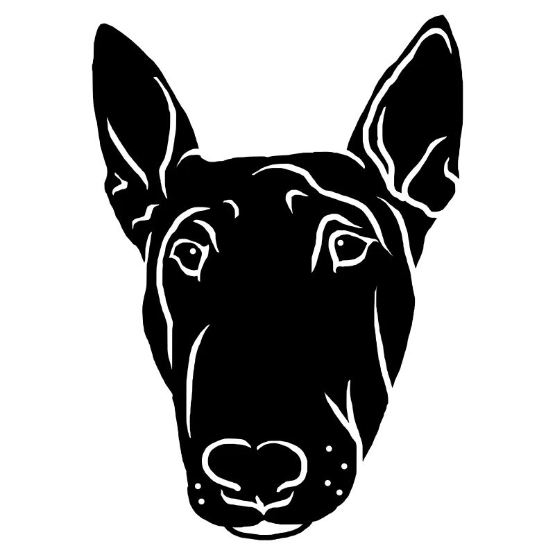 Bull Terrier Head Black
