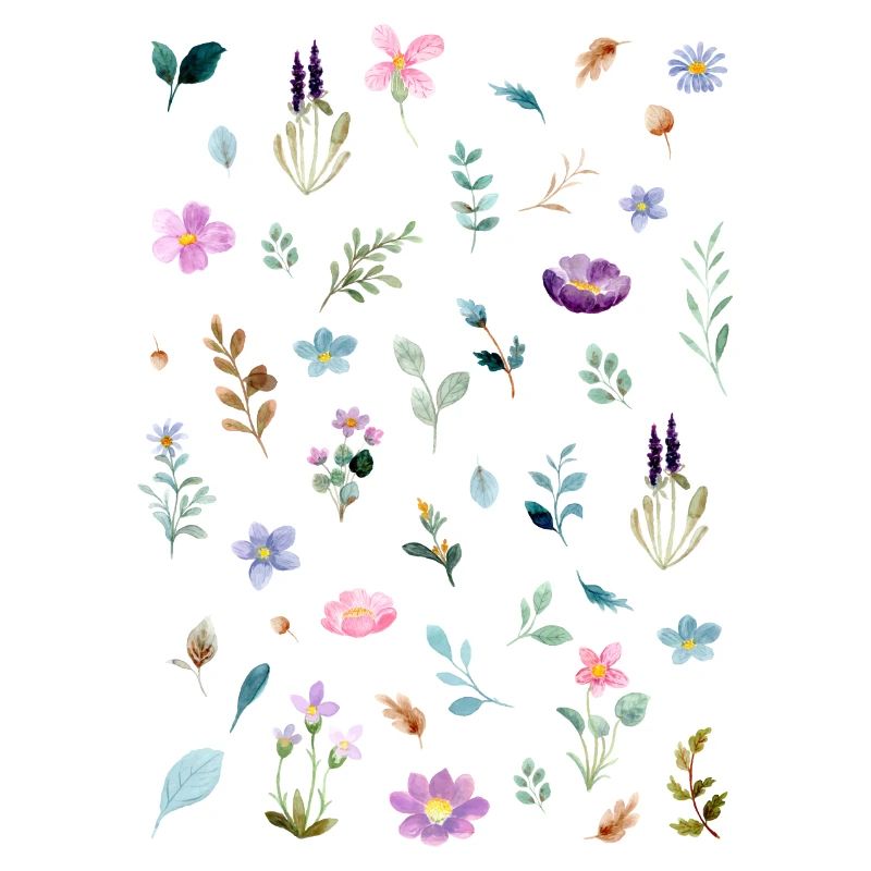 Aquarell Blumen auf Schwarz