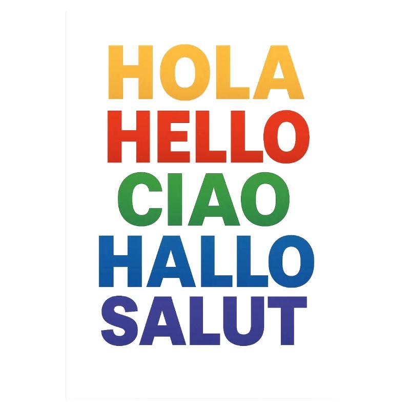 HOLA HELLO CIAO HALLO SALUT