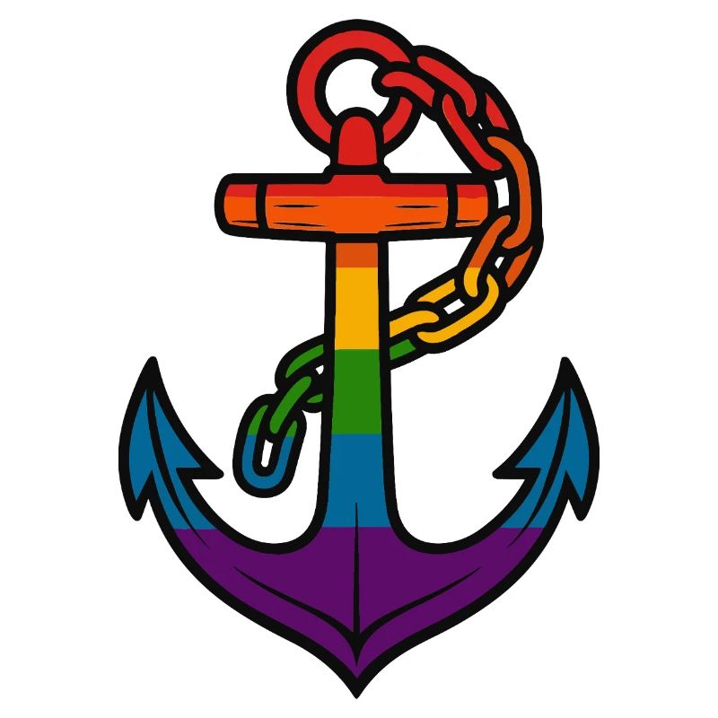 Regenbogenanker mit Farbverlauf