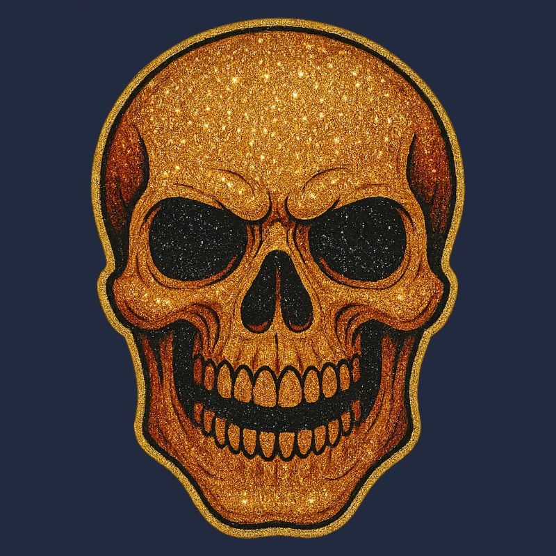 Glitzernder Goldschädel Schädel-Design