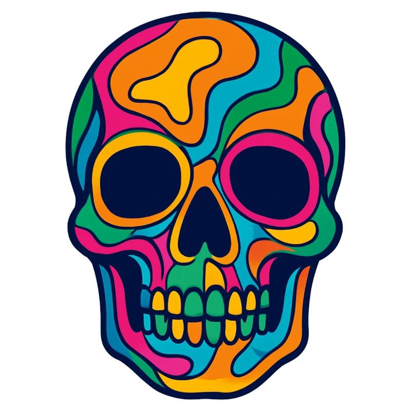 Crâne multicolore Halloween