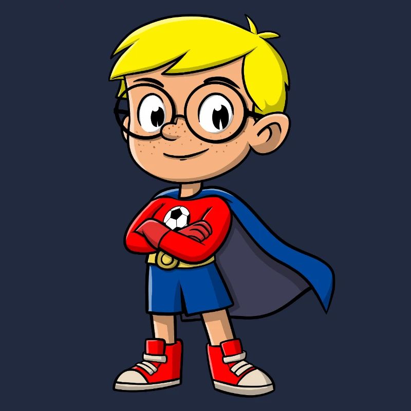 Kleiner Superheld mit Brille