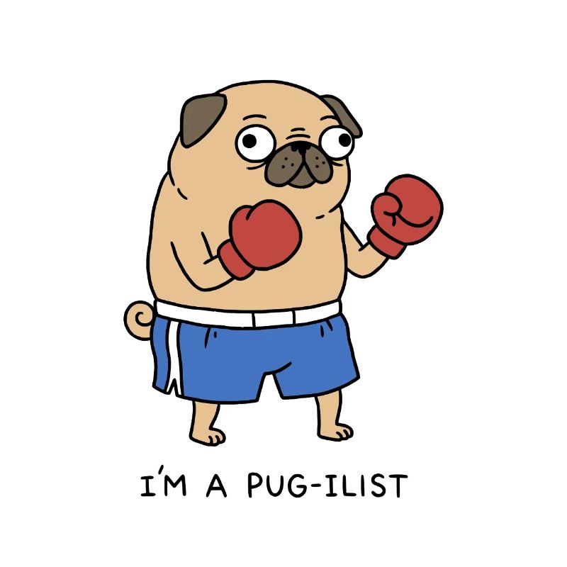 Ich bin ein Boxer, lustiger Boxer, Mopshund, Wortspiel