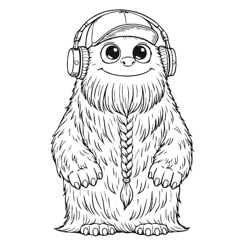 Fluffo avec tresse devant - Fluffonster design noir