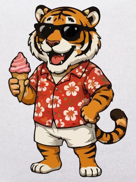 Hawaii-Tiger mit Eis-Sommerlook