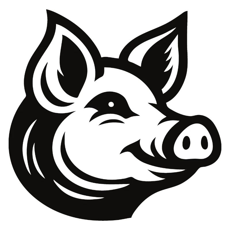 Pig Head - Minimalist Pig Design