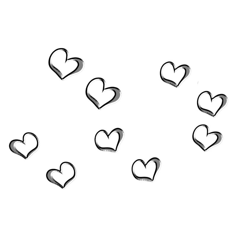 Gray Hearts Line Heart Pattern