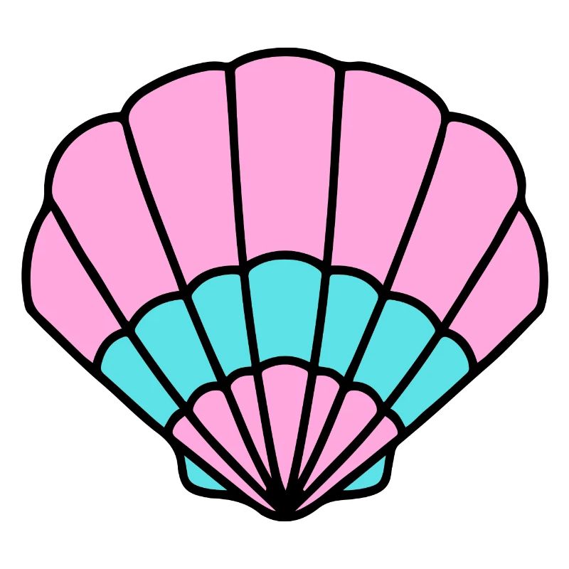 Shell pink turquoise - maritim Comic-Design