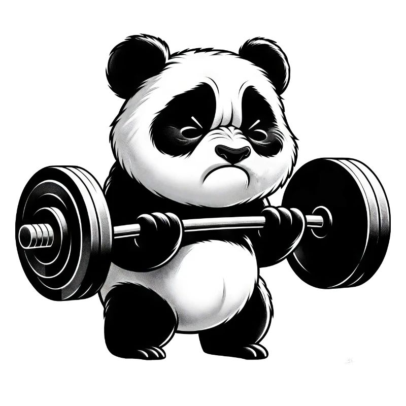 Drôle de panda faisant de la musculation
