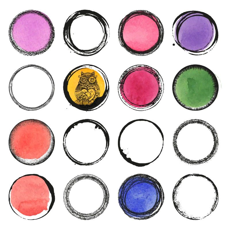 bunte Eule Muster Kreis