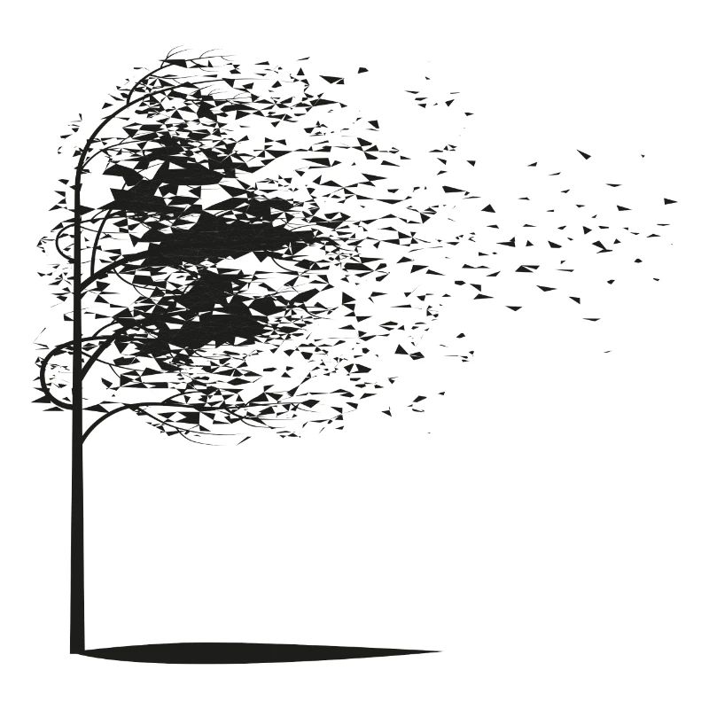 Baum Blätter Herbst schwarz Geschenk