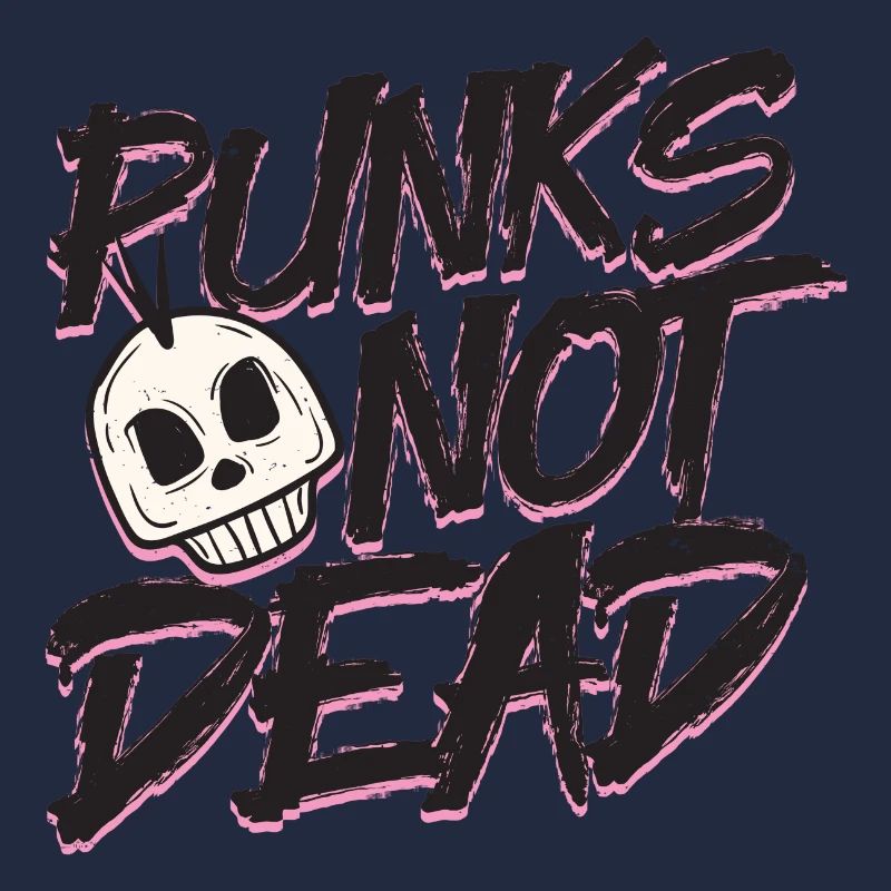 Punks not dead skull head rockn'roll geschenkidee