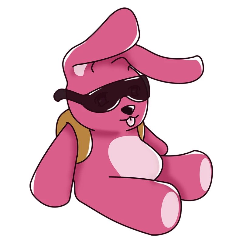 Lapin rose mignon de bande dessinée