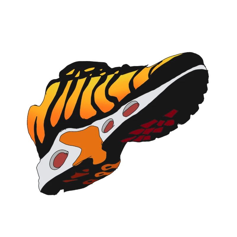 Graphique d'image de conception de sneakers orange sneaker