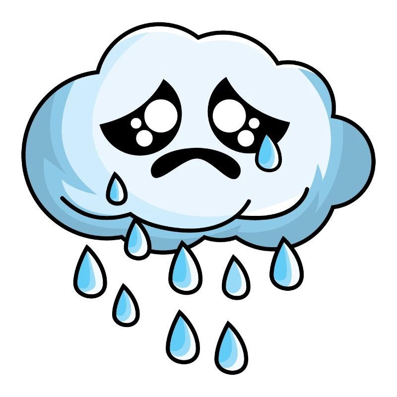Sad cloud with rain