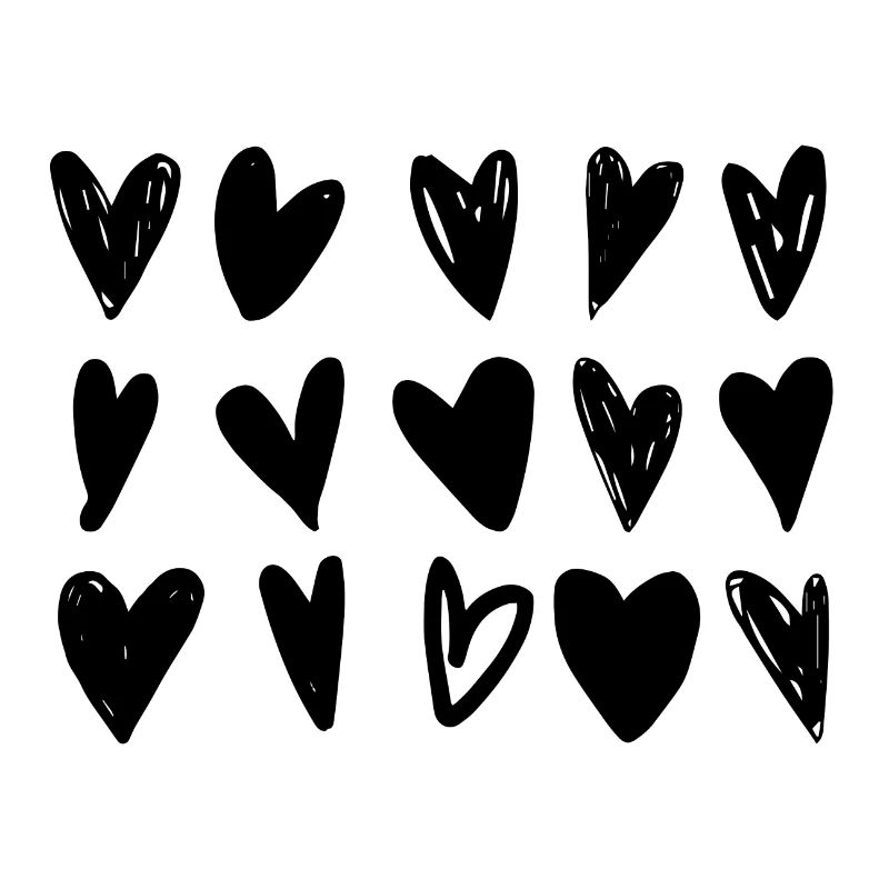 Beaucoup de petits cœurs noirs