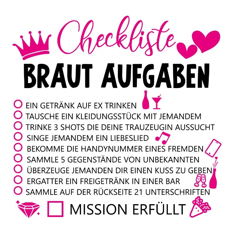Checkliste braut aufgaben Geschenk Hochzeit Ehe