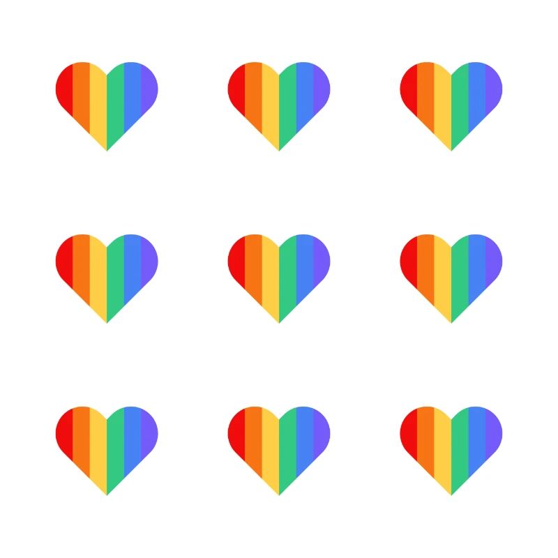 Rainbow heart pattern