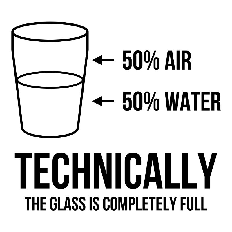Technically the glass is completely full
