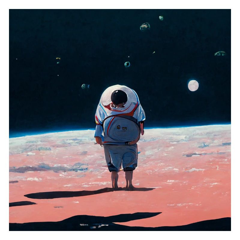 lonely spaceman looking into the void