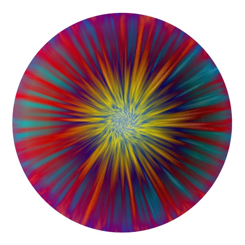 Vert Bleu Rouge Jaune Abstrait Fleur