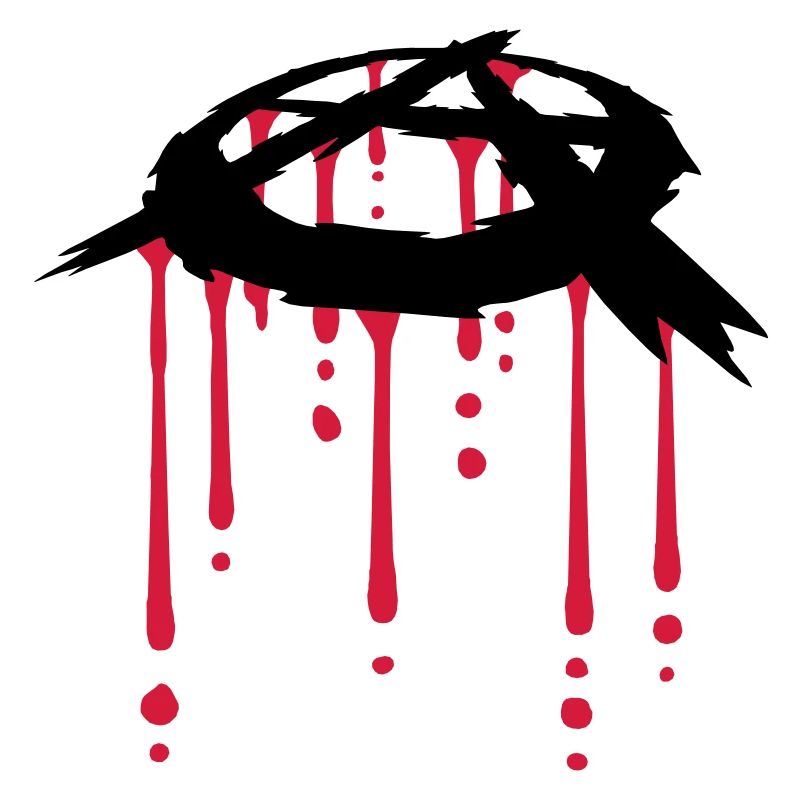 symbole d'anarchie goutte de sang