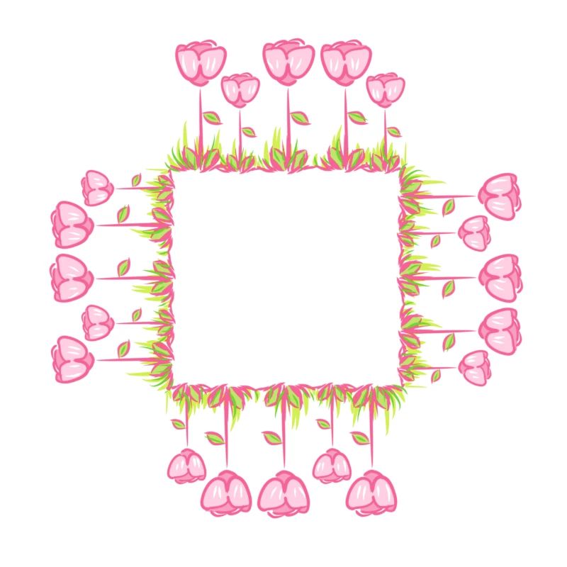 square frame flowers natural square