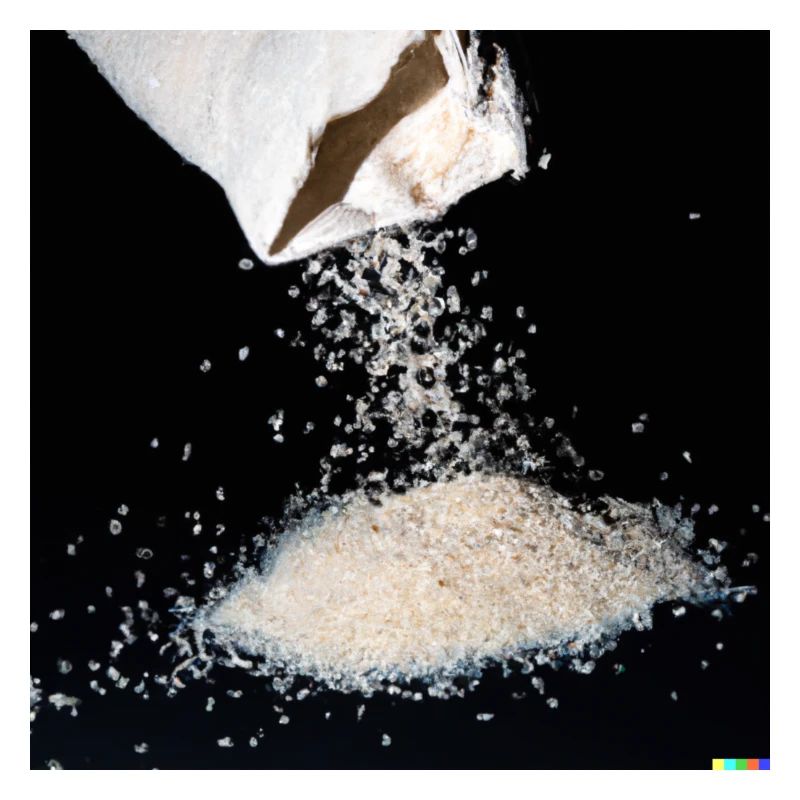 a bag of rice falling