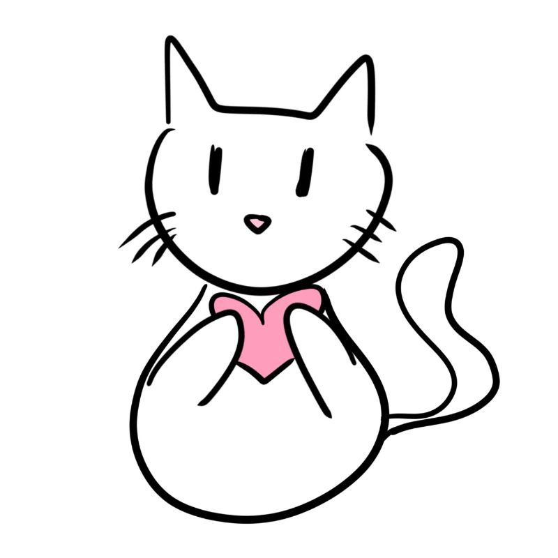Cœur de dessin animé mignon de chat