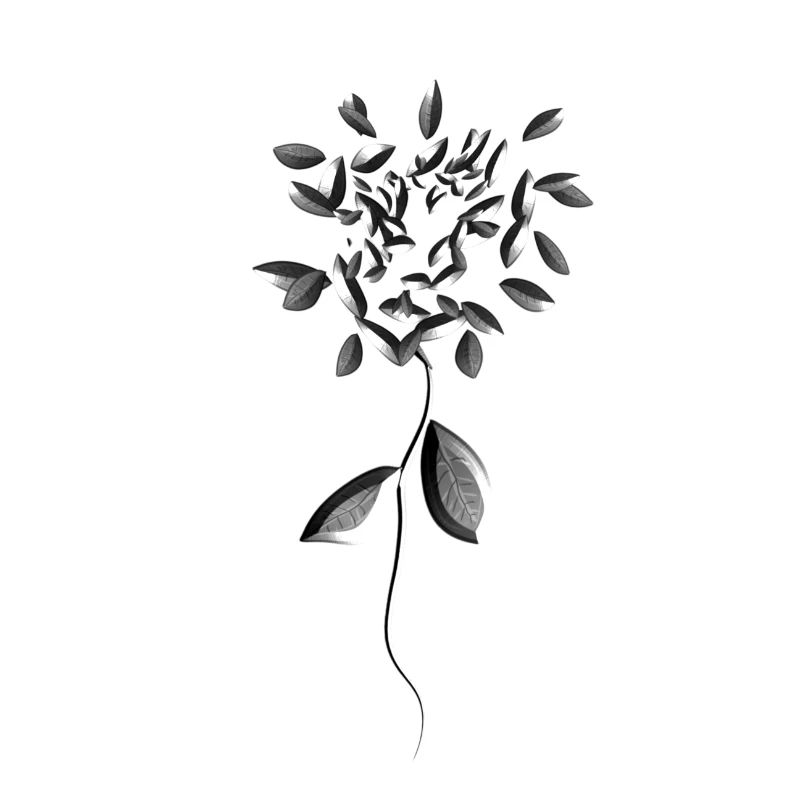 graue blume symbol glänzend