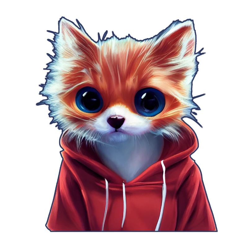 Chat avec sweat à capuche