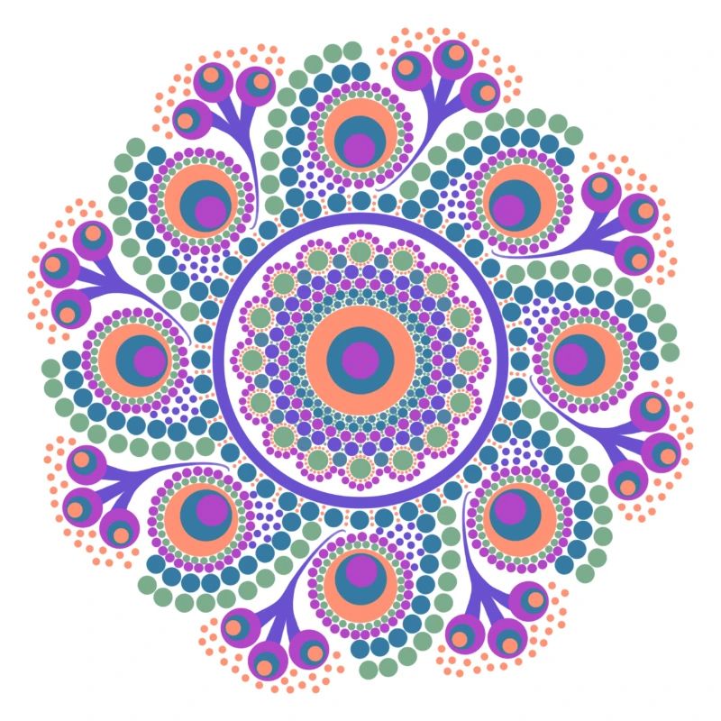 Rainbow Dot Mandala
