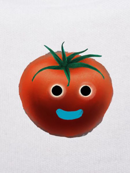 Tomate mit Gesicht